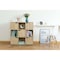 Basicwise 9 Cube Wooden Organizer With 5 Enclosed Doors and 4 Shelves, Oak QI003677O - alternate 4